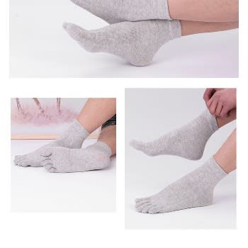 Five Toe Running, Exercise And Casual Socks - Ash
