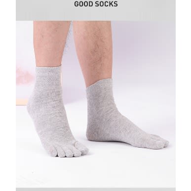 Five Toe Running, Exercise And Casual Socks - Ash