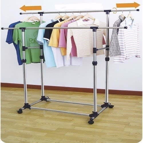 Stainless Double Pole Adjustable Cloth Hanger