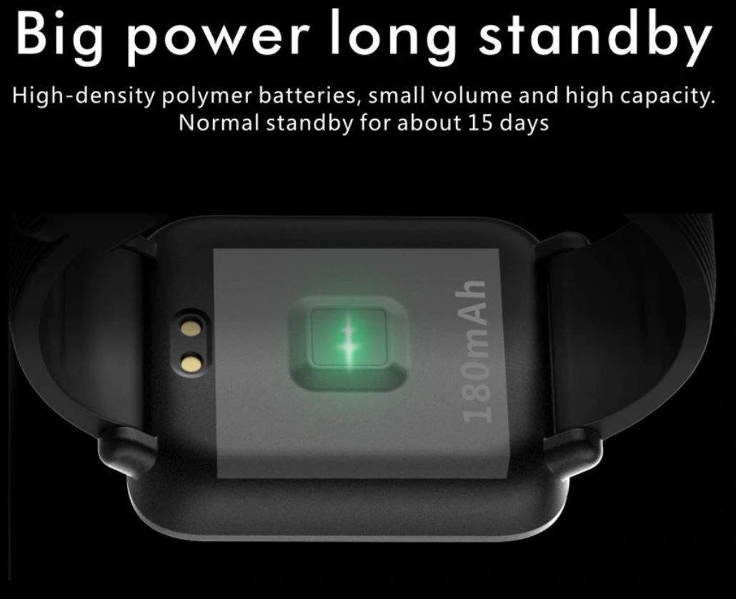 Blood Pressure Smartwatch 15 Days Work,Heart Rate Waterproof
