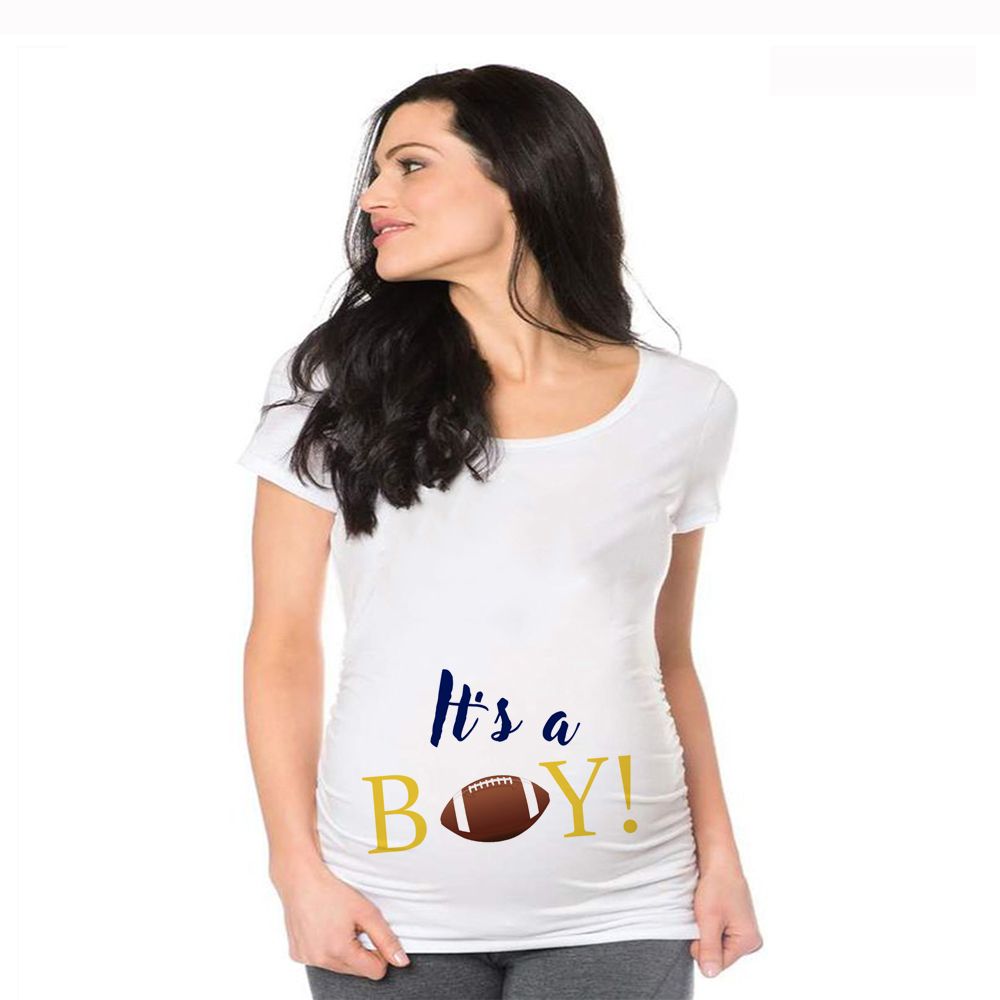 Women Maternity Short Sleeve Cartoon Print Tops T-shirt Pregnancy Funny Clothes