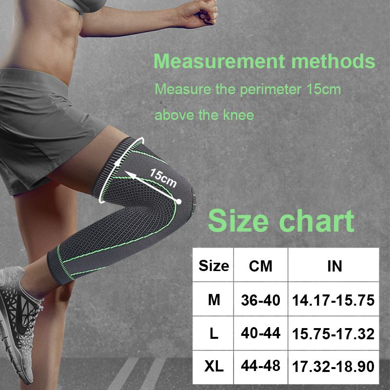 1pcs Knee Pad Full Leg Sleeves Long Compression Leg Sleeve Knee Sleeves Protect Leg Man Women Basketball Arthritis Cycling Sport(#black)