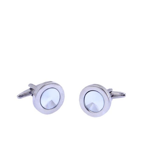 Rounded Shaped Cufflinks - Silver - Mc-3988