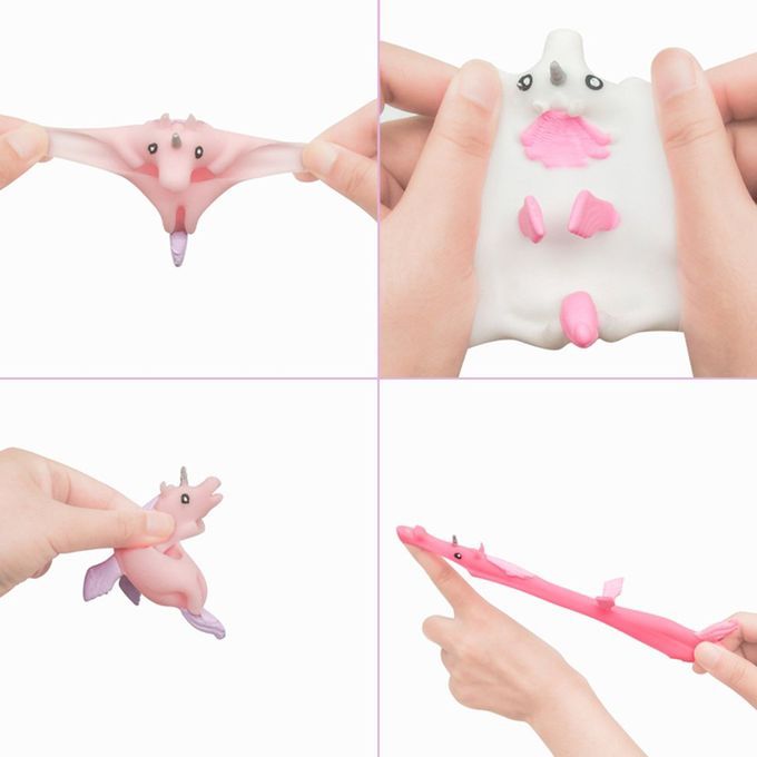 TPR  Atapult Toys Slingshot Flying Uni Orn Shape Exquisite Toys For Kid-colorful