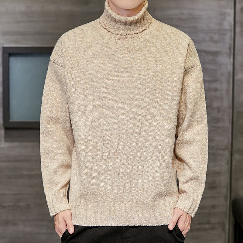 Turtleneck Men Sweater Mens Knit Pullover Sweaters Male Knitted Bottoming Shirt Mens-908dark Grey