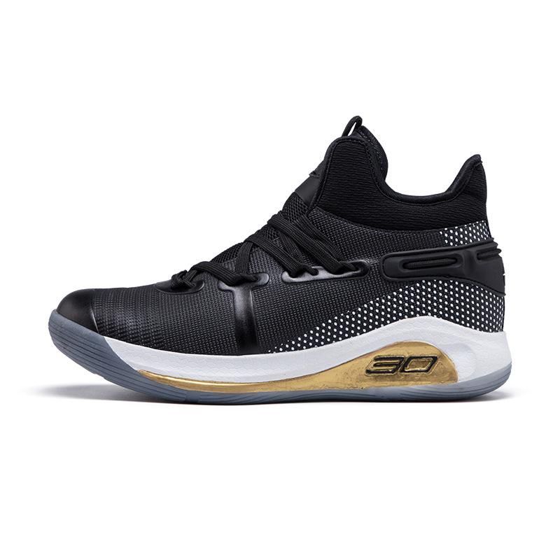 Men's Basketball Shoes High Top Breathable Sneakers Black