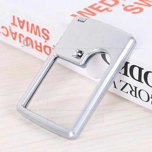 Ultra-thin 3-6 Times Rectangular LED Light Card Portable Resin Optical Magnifier