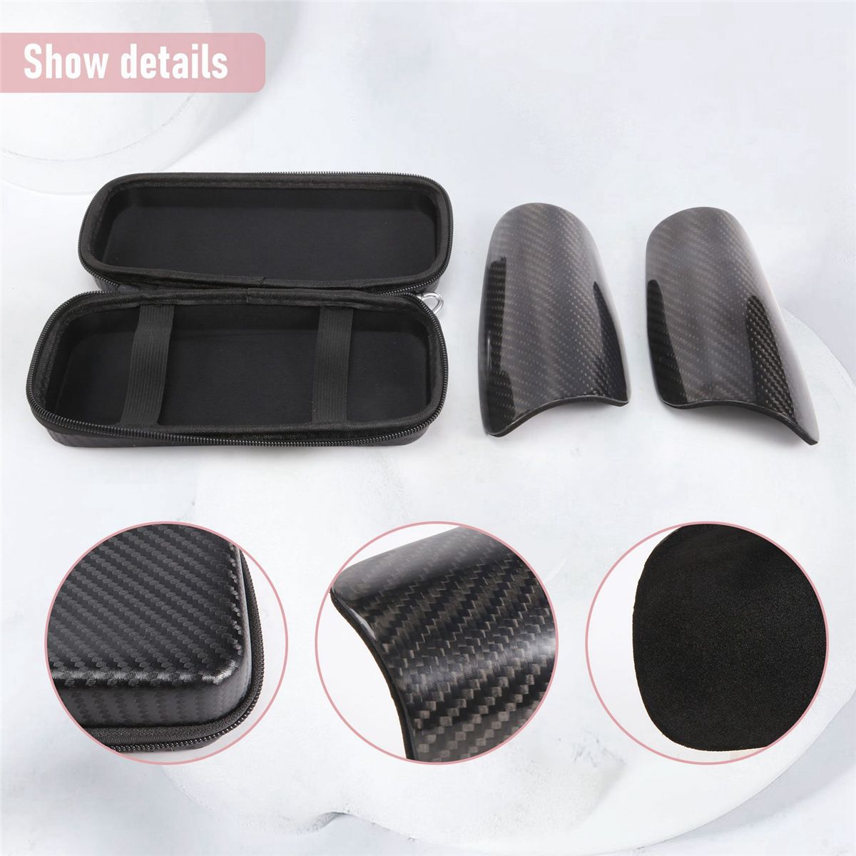 Carbon Fiber Soccer Shin Guards with Carry Case Breathable P