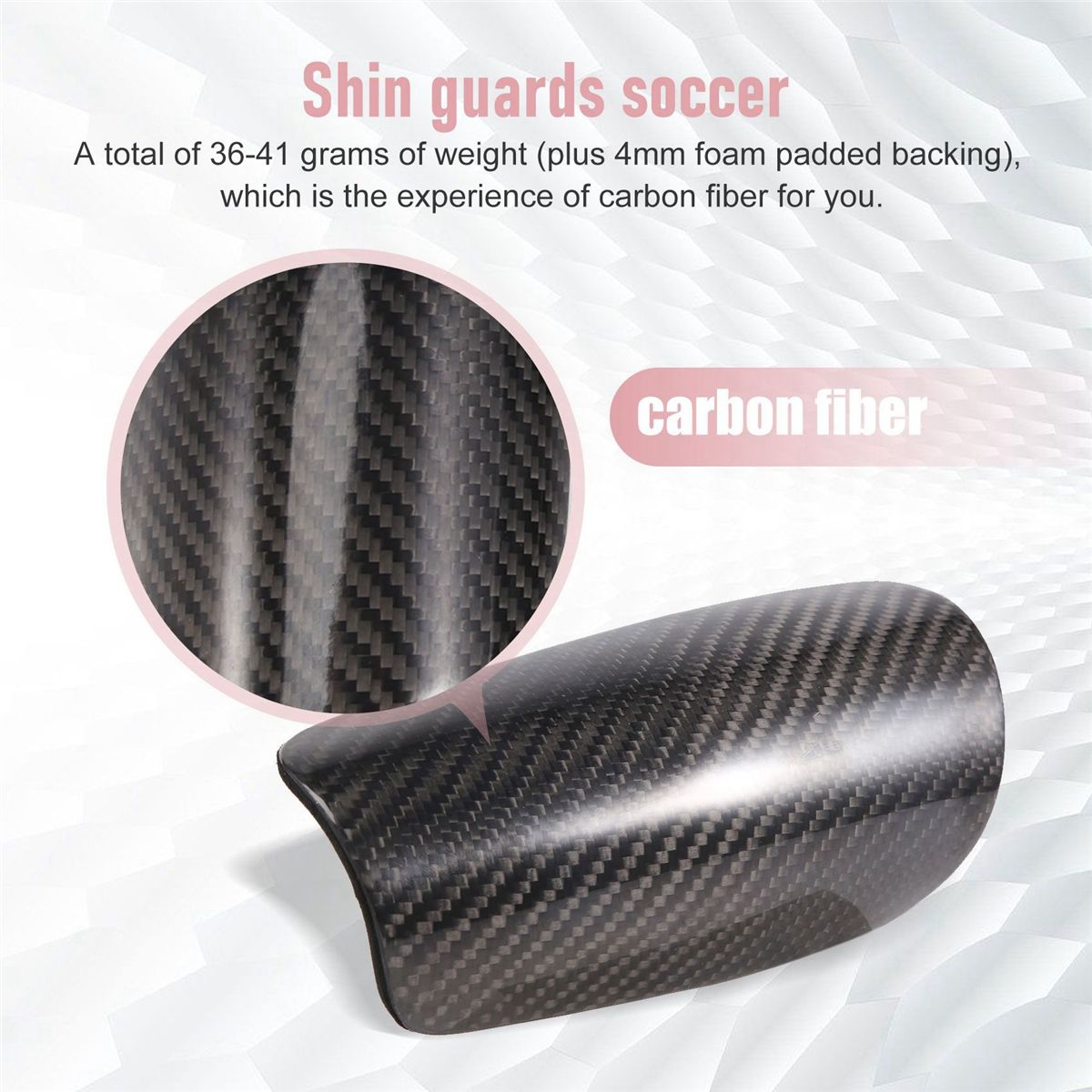 Carbon Fiber Soccer Shin Guards with Carry Case Breathable P