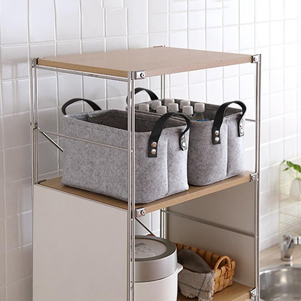 Wool Felt Storage Baskets Book Foldable Laundry Basket Toy