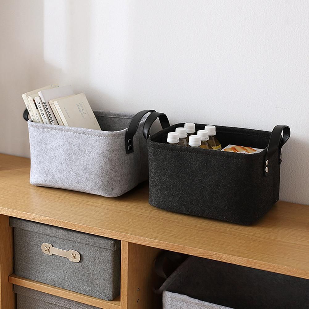 Wool Felt Storage Baskets Book Foldable Laundry Basket Toy