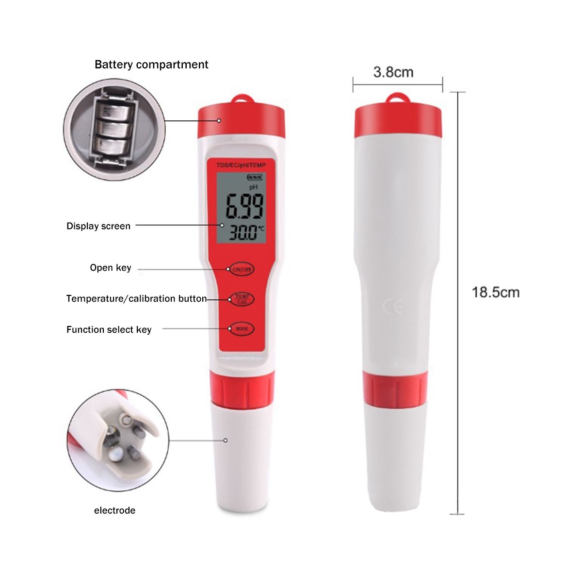 Digital Water Quality Monitor Tester-PHTDSECTemp Analyze Monitor Tester for PoolDrinking WaterAquariumsLife WaterA