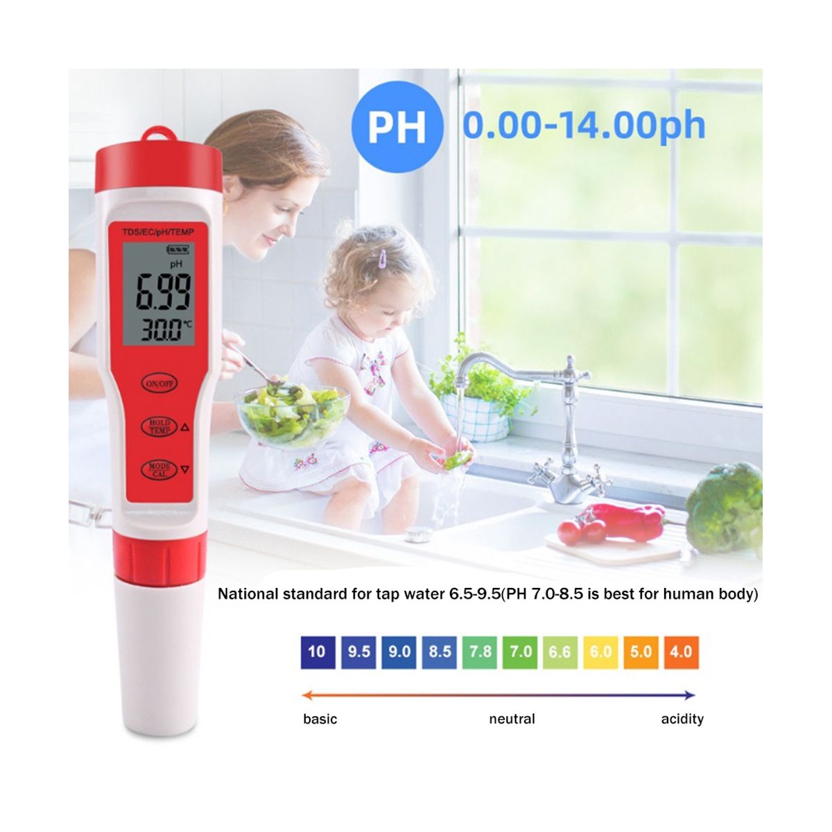 Digital Water Quality Monitor Tester-PHTDSECTemp Analyze Monitor Tester for PoolDrinking WaterAquariumsLife WaterA