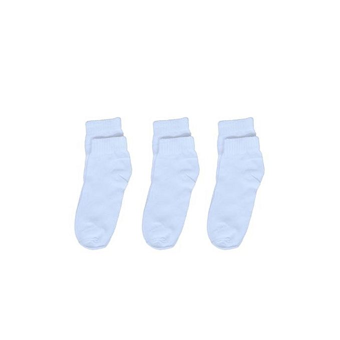 3 Set Men White Ankle Socks + 1 Free  Handkerchief