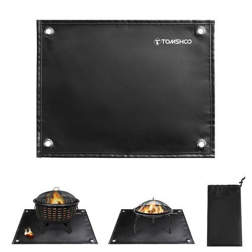 TOMSHOO Under Grill Mat Fire Pit Deck Patio Ember Mat