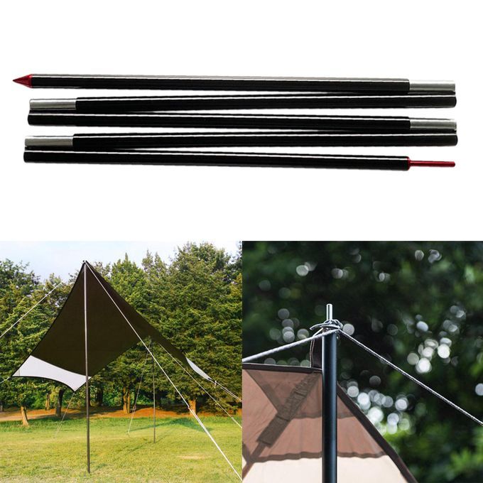 Portable Solid Tarp Poles 220cm Backpacking Canopy Awning Tent Rod 5