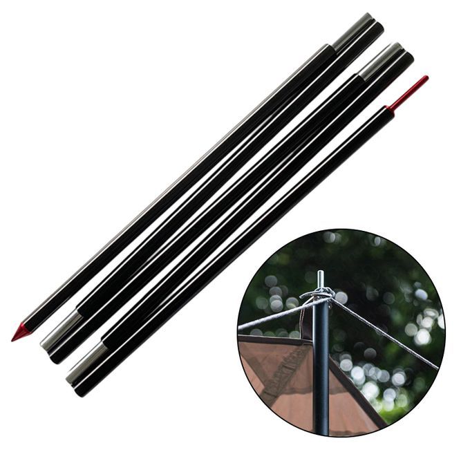 Portable Solid Tarp Poles 220cm Backpacking Canopy Awning Tent Rod 5