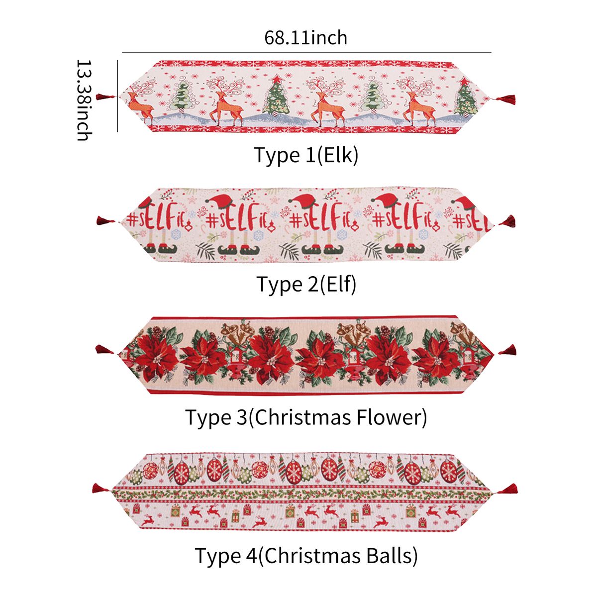 Merry Christmas Table Runner For Parties  Pattern Table