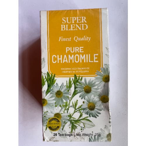 Super Blend Natural Pure Chamomile Herbal Tea - 20 Sachet