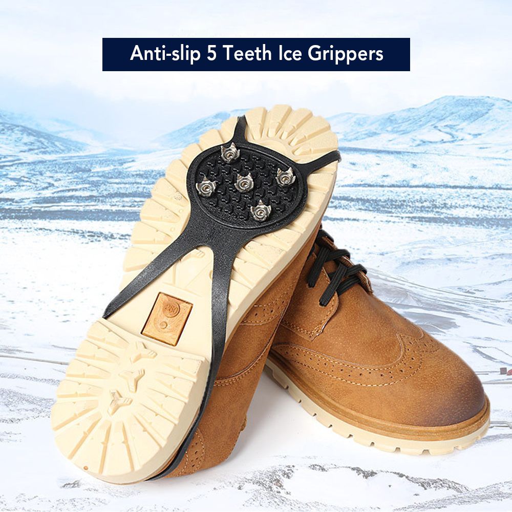 5 Teeth Ice Grippers Non-Slip Shoe Covers Ice Grips Cleats