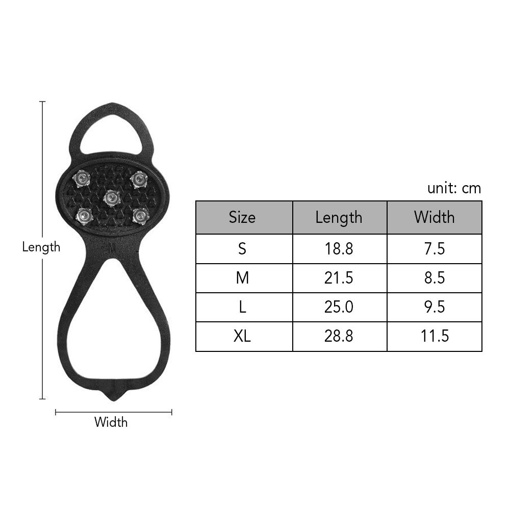 5 Teeth Ice Grippers Non-Slip Shoe Covers Ice Grips Cleats