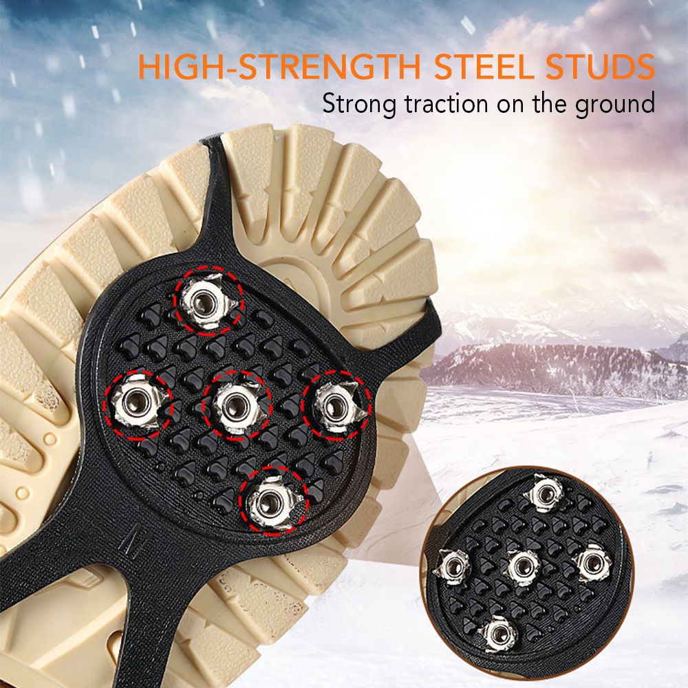 5 Teeth Ice Grippers Non-Slip Shoe Covers Ice Grips Cleats
