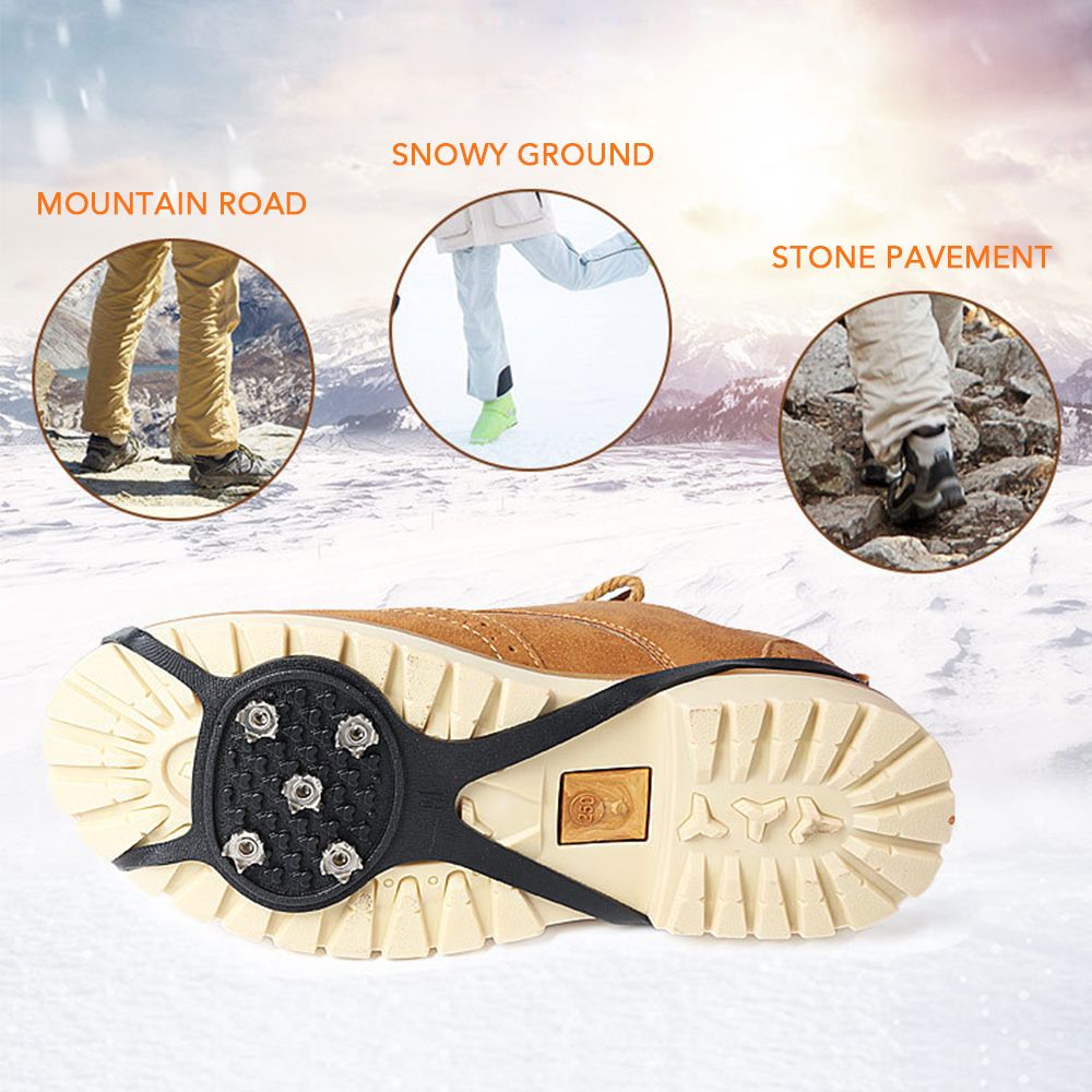 5 Teeth Ice Grippers Non-Slip Shoe Covers Ice Grips Cleats