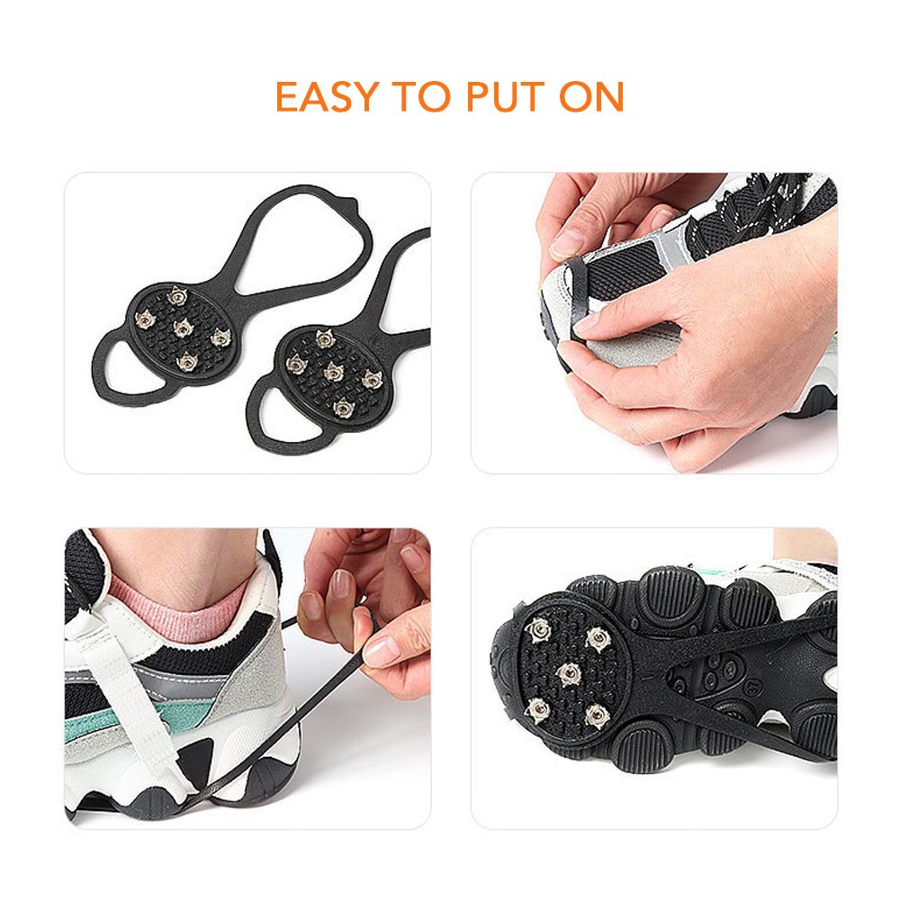 5 Teeth Ice Grippers Non-Slip Shoe Covers Ice Grips Cleats