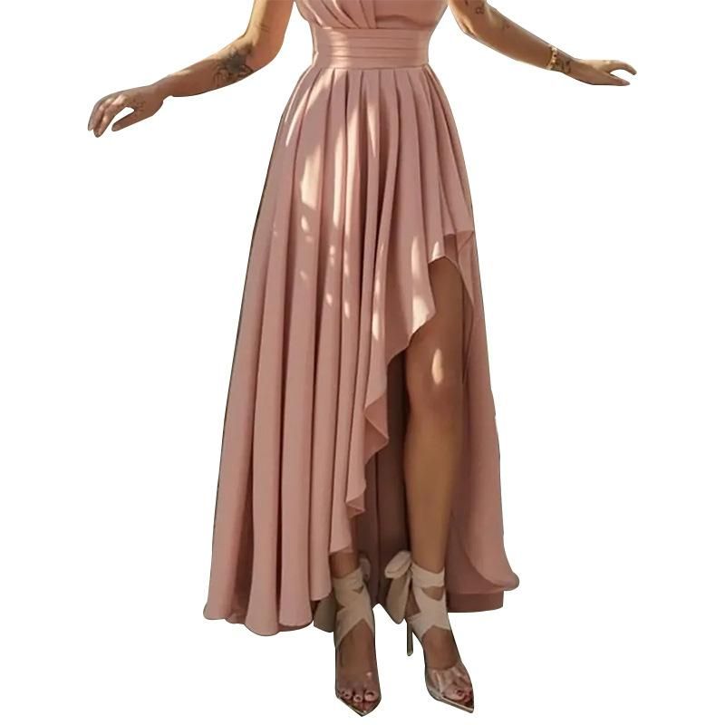 ZC-126 New Women's Fashion French Super Immortal Sexy Style Split Irregular Slim Dress for Women