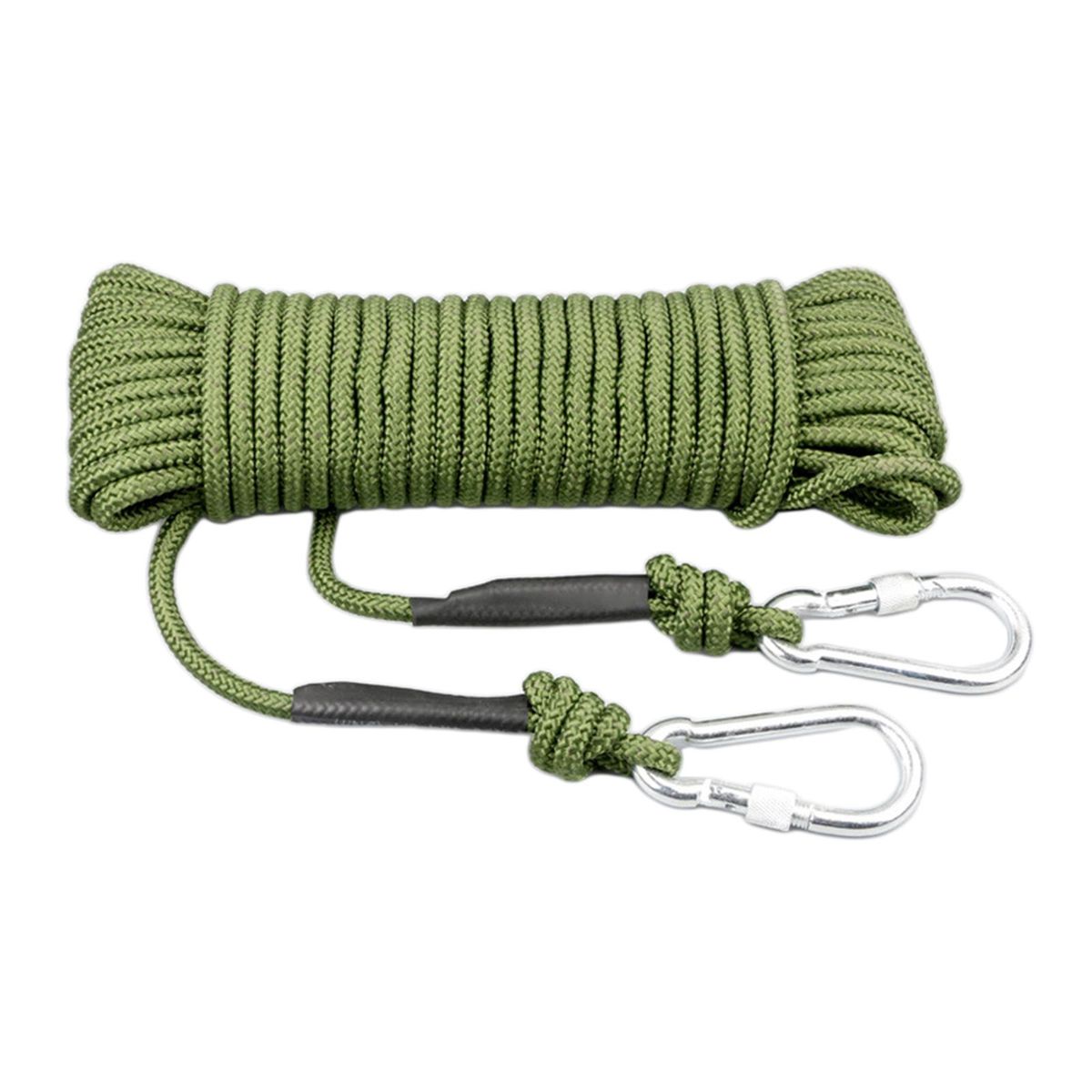 Static 8 Mm Climbing Rope Fire  With 2 Carabiners