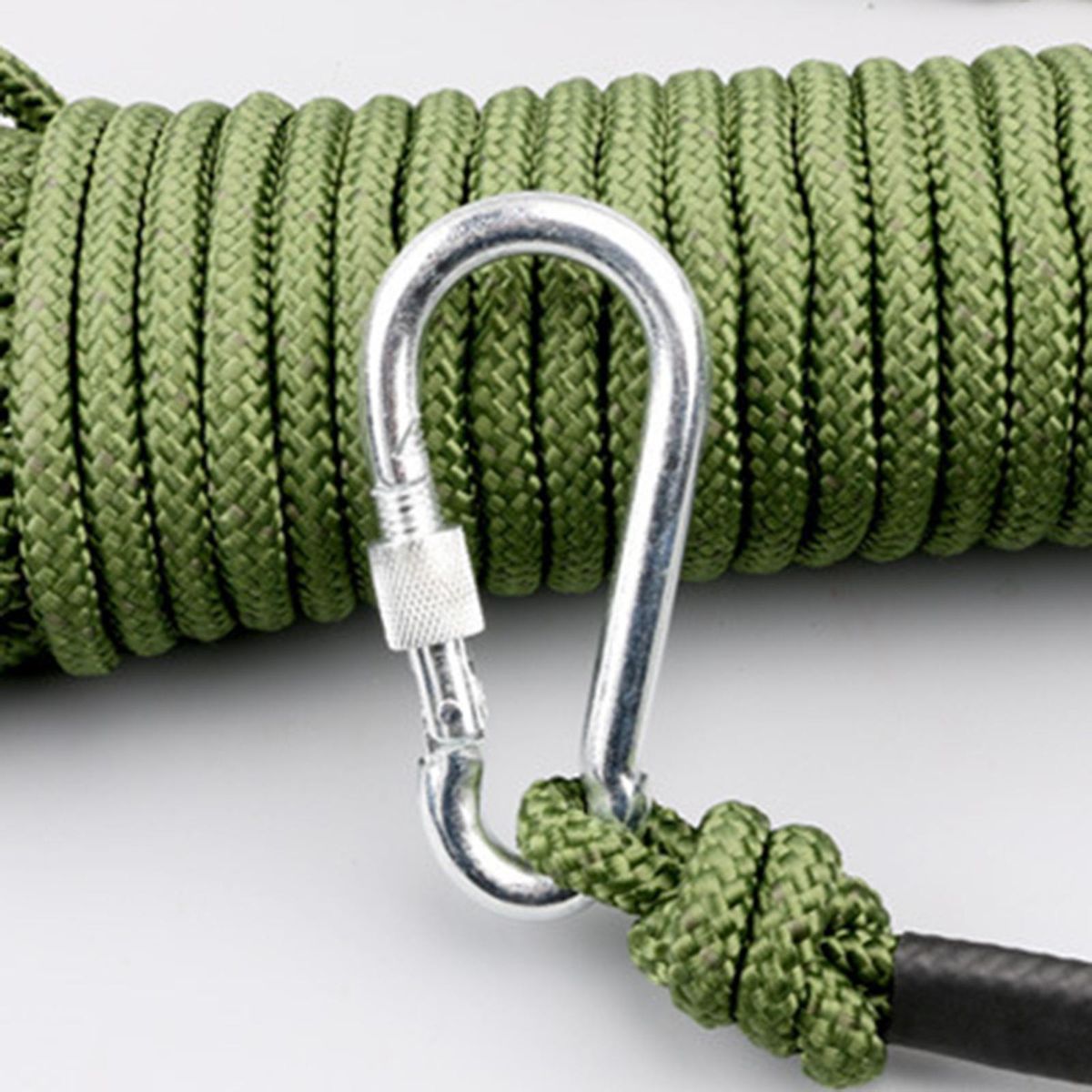 Static 8 Mm Climbing Rope Fire  With 2 Carabiners