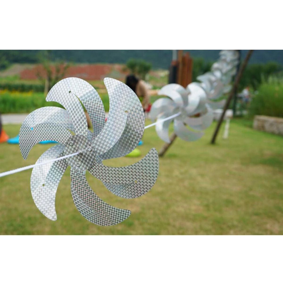 1Set/8pcs Bird Pinwheels Reflective Pin Wheel For Garden