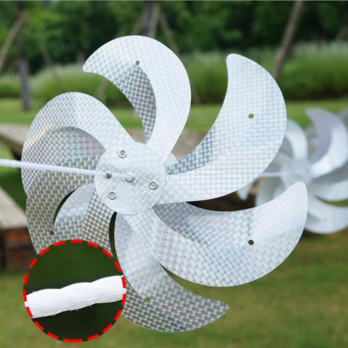1Set/8pcs Bird Pinwheels Reflective Pin Wheel For Garden