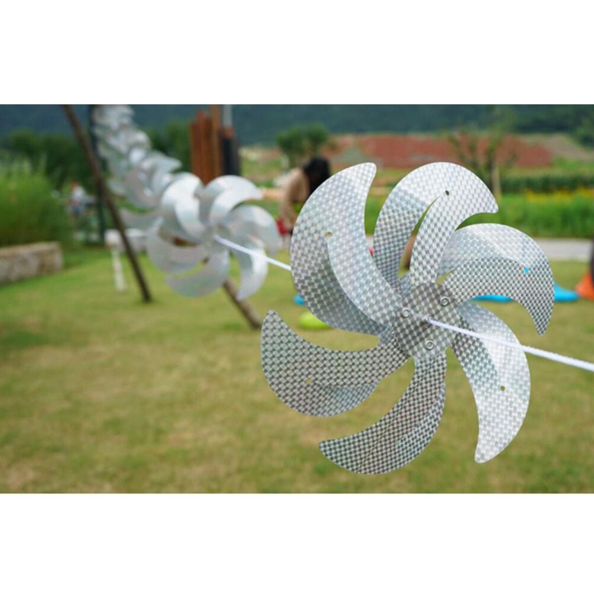 1Set/8pcs Bird Pinwheels Reflective Pin Wheel For Garden
