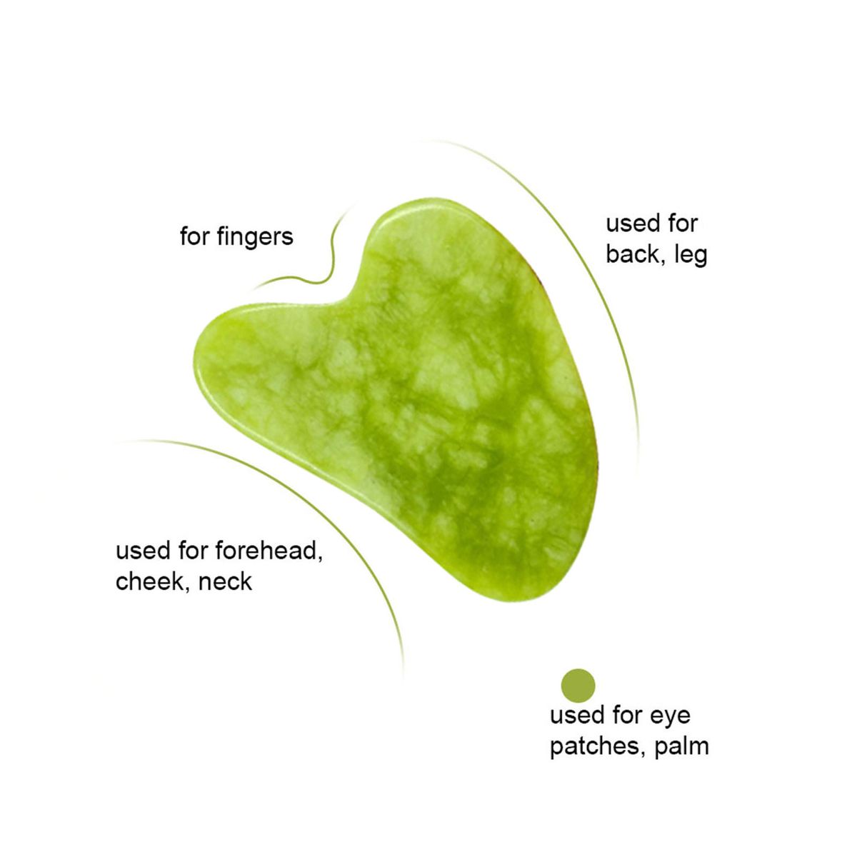 Jade Stone Set Jade Roller & 2 Gua Sha Scrapers In