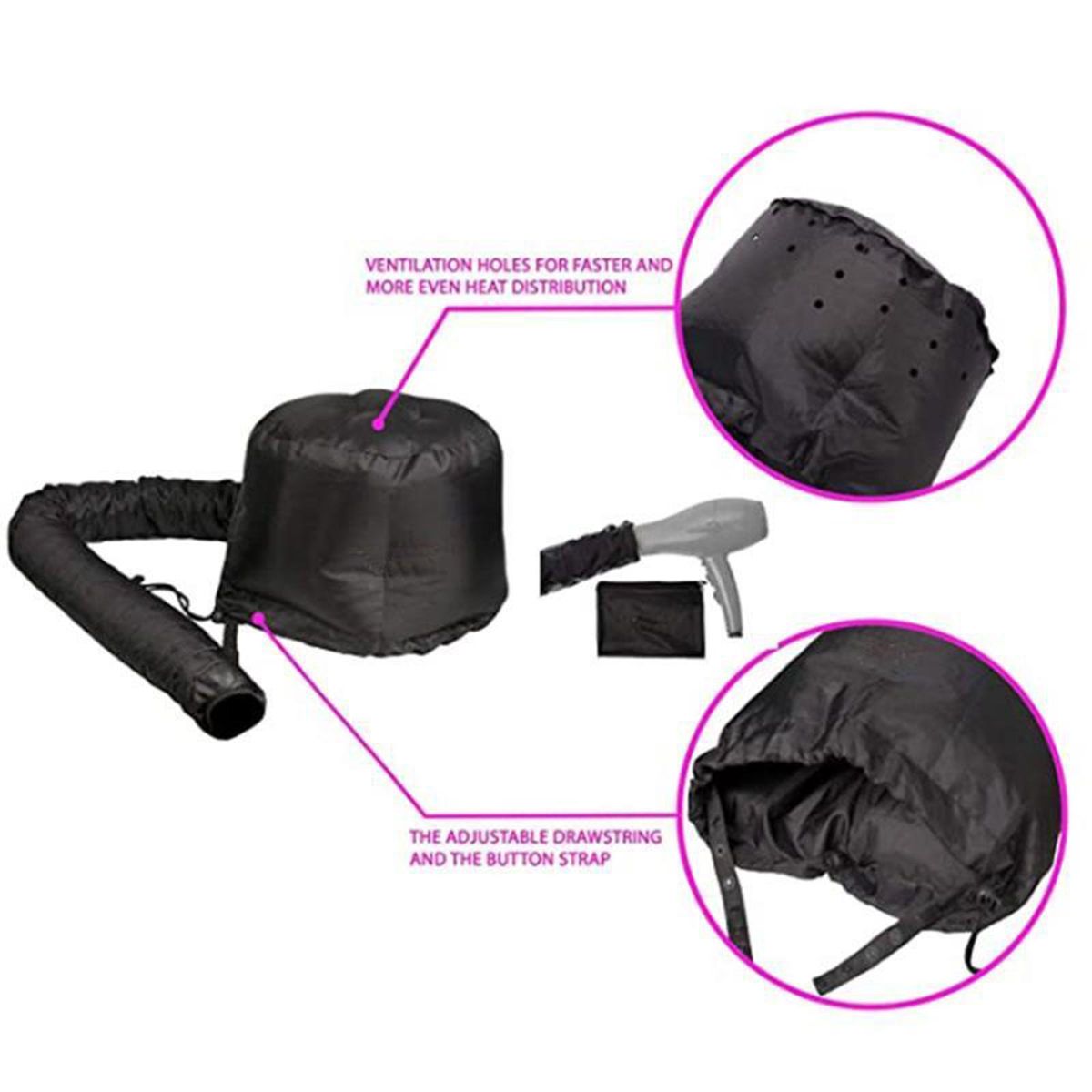 Bonnet Hood Hair Dryer Attachment- Hooded Hair Dryer   Hand Held Soft
