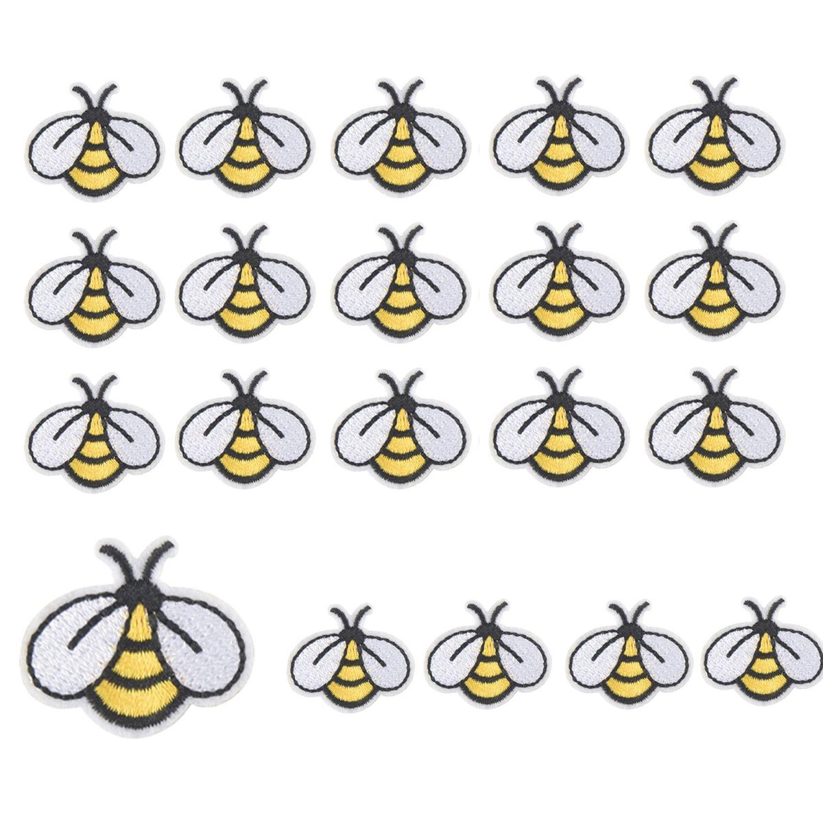 20 PCS Bee Sewing Patches Embroidered Applique Iron on