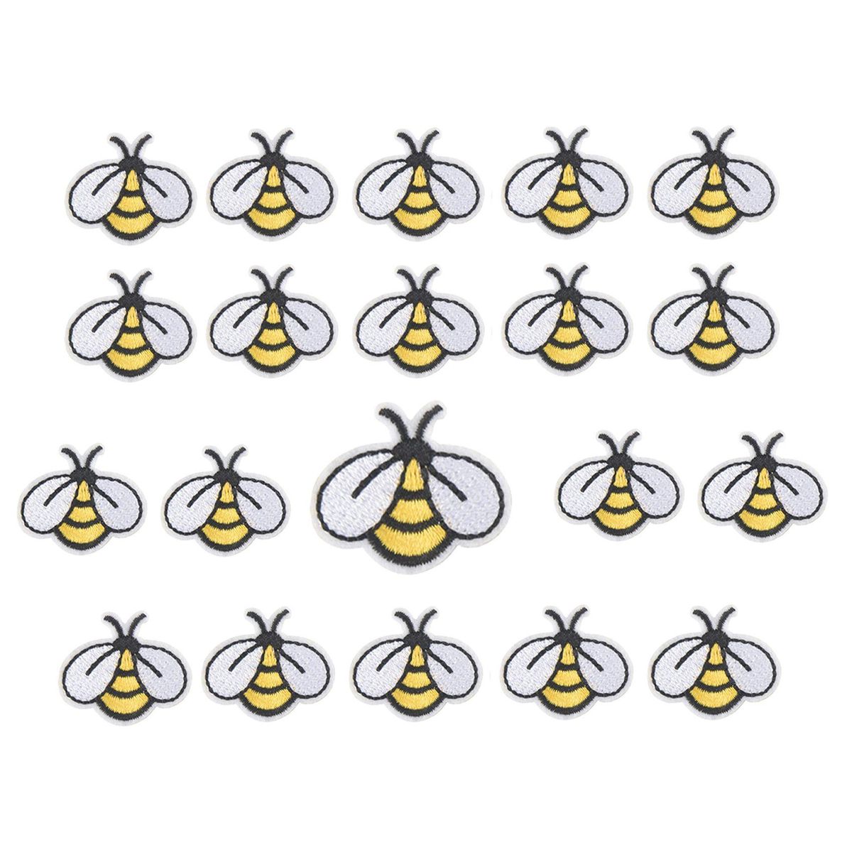 20 PCS Bee Sewing Patches Embroidered Applique Iron on