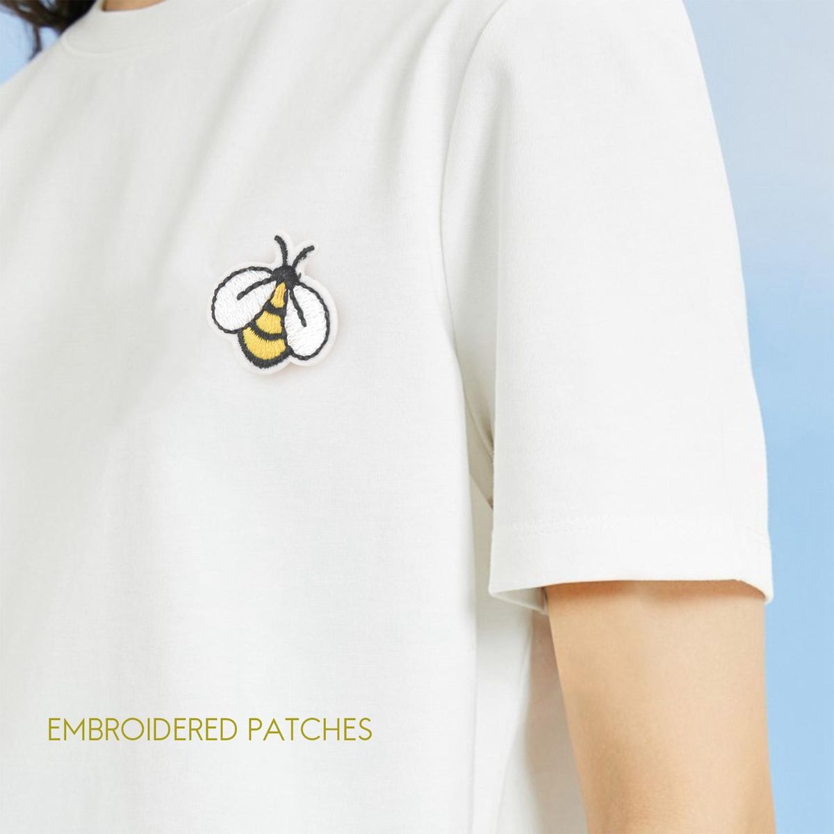 20 PCS Bee Sewing Patches Embroidered Applique Iron on