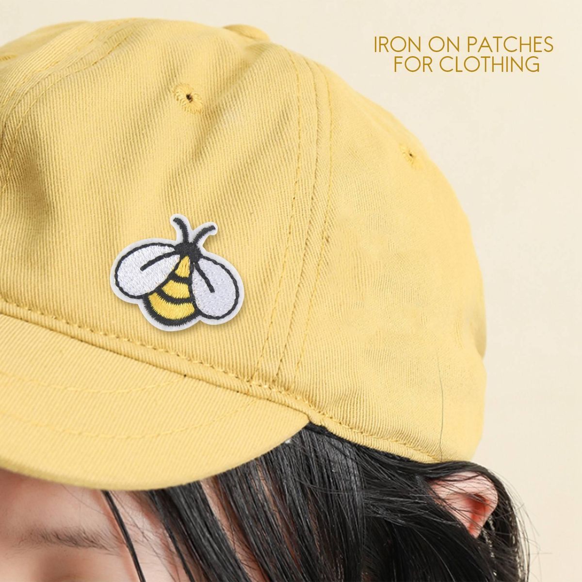 20 PCS Bee Sewing Patches Embroidered Applique Iron on