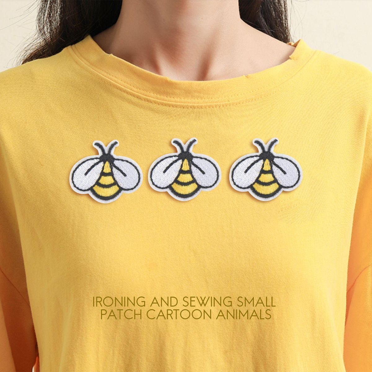 20 PCS Bee Sewing Patches Embroidered Applique Iron on