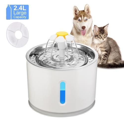 2.4L Automatic Cat Water Fountain LED Electric Mute Water Feeder USB Dog Pet Drinker Bowl Pet Drinking Dispenser For Cat Dog
