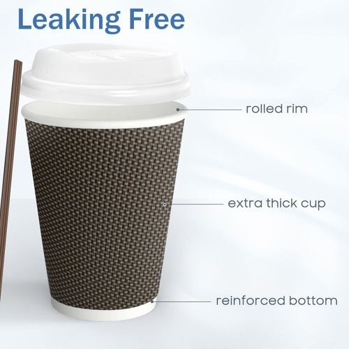 MRcup 12 Oz Hot Beverage Heat-free Coffee Cups With Lids And