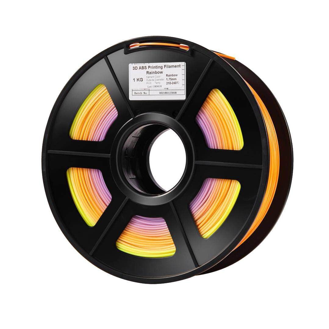 1.75mm PLA Raindow Gradient Filament For 3D Printer 1KG/Roll 0.4mm Nozzle 1pcs