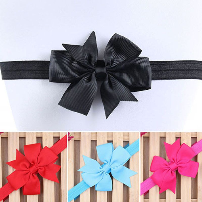 Kids Toddler Infant Baby Girls Cute Big Flower Bow Hair-Red
