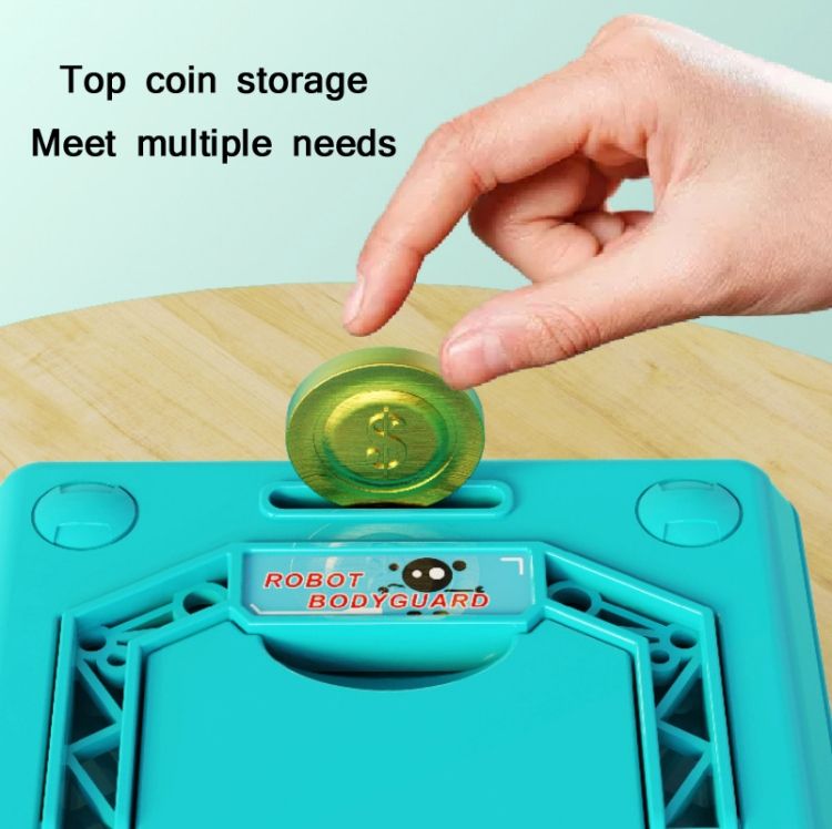 Fingerprint Piggy Bank, Specification:Battery (Blue)