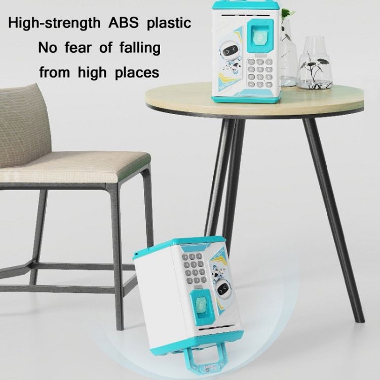 Fingerprint Piggy Bank, Specification:Battery (Blue)