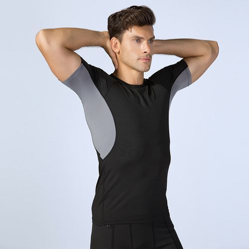 Men Workout Running T-Shirt Yoga Fitness Short Sleeve Tops Sports T-Shirt