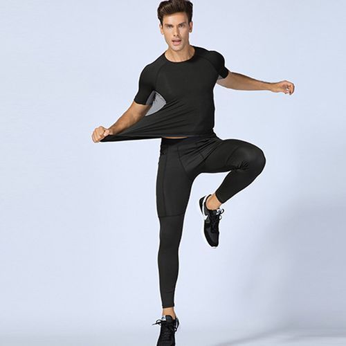 Men Workout Running T-Shirt Yoga Fitness Short Sleeve Tops Sports T-Shirt