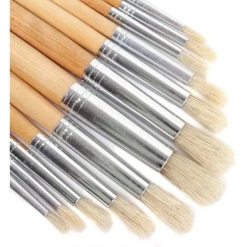 Artists' Brushes With Extra Long Handles - 12 Pieces